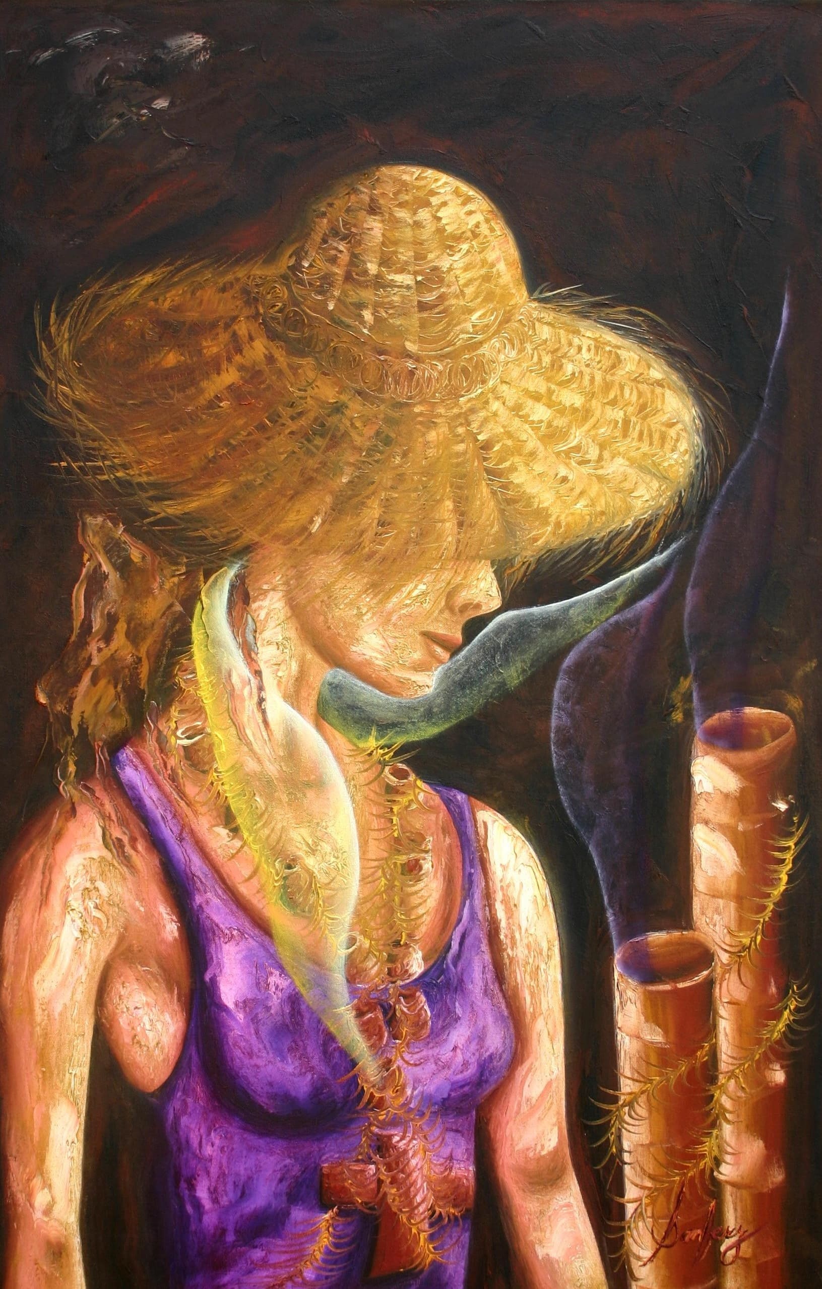 mujer con sombrero